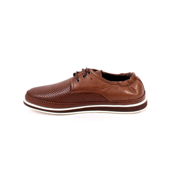 ROBERTO SERPENTINI 1826a Brown Perforated Leather Lace-Up Shoes main image 4